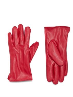 Time and Tru Red Faux Leather Polyurethane Ladies Gloves New